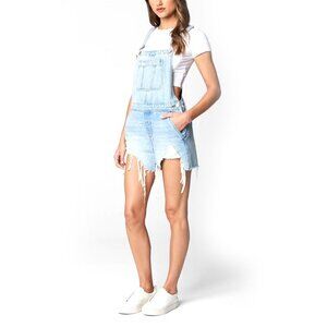 NWOT BLANKNYC Womens Luxury Clothing High Rise Distressed Denim Shorts, blue, 31